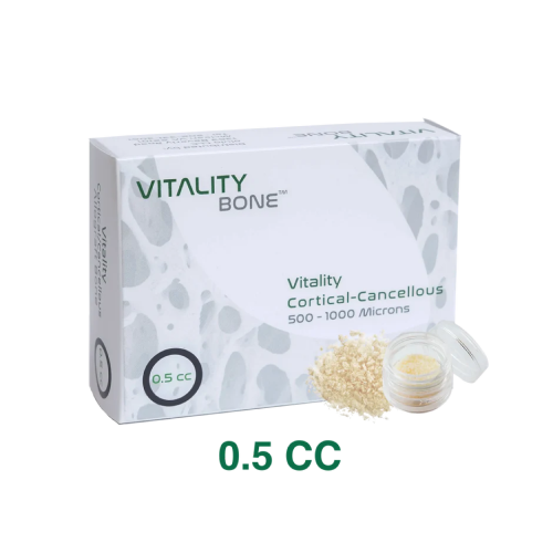 Vitality™ 0.5cc Dental Allograft Bone Graft | 70/30 Cortical Cancellous Mix | 500–1000 Micron